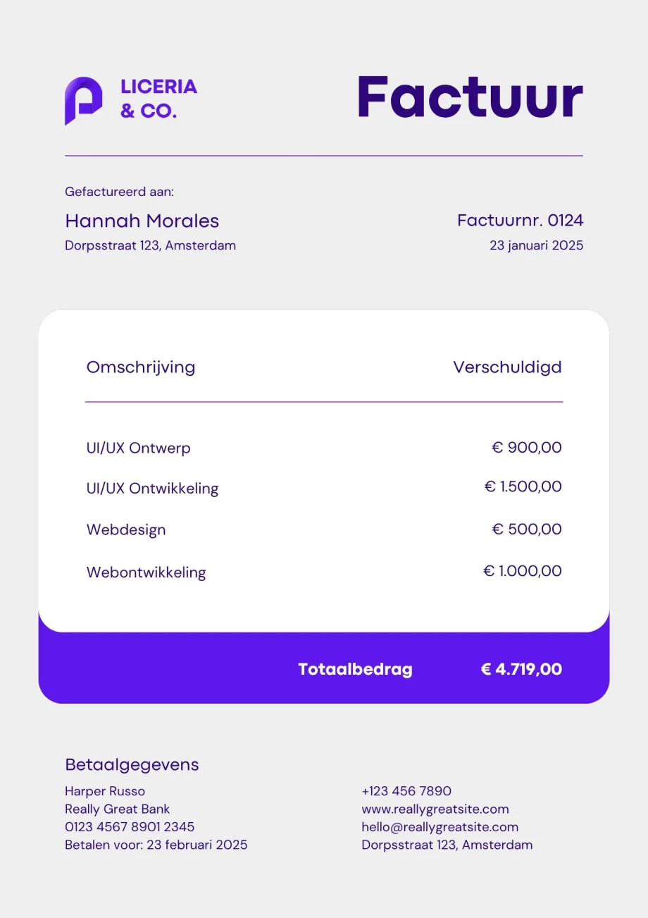 Factuur template
