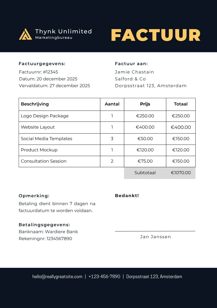 Factuur template