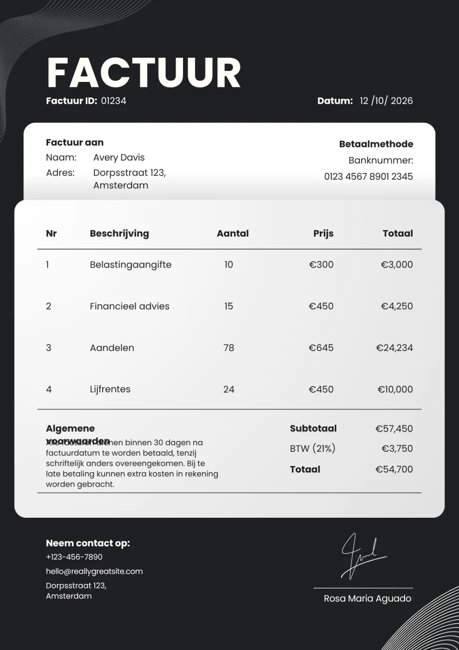 Factuur template