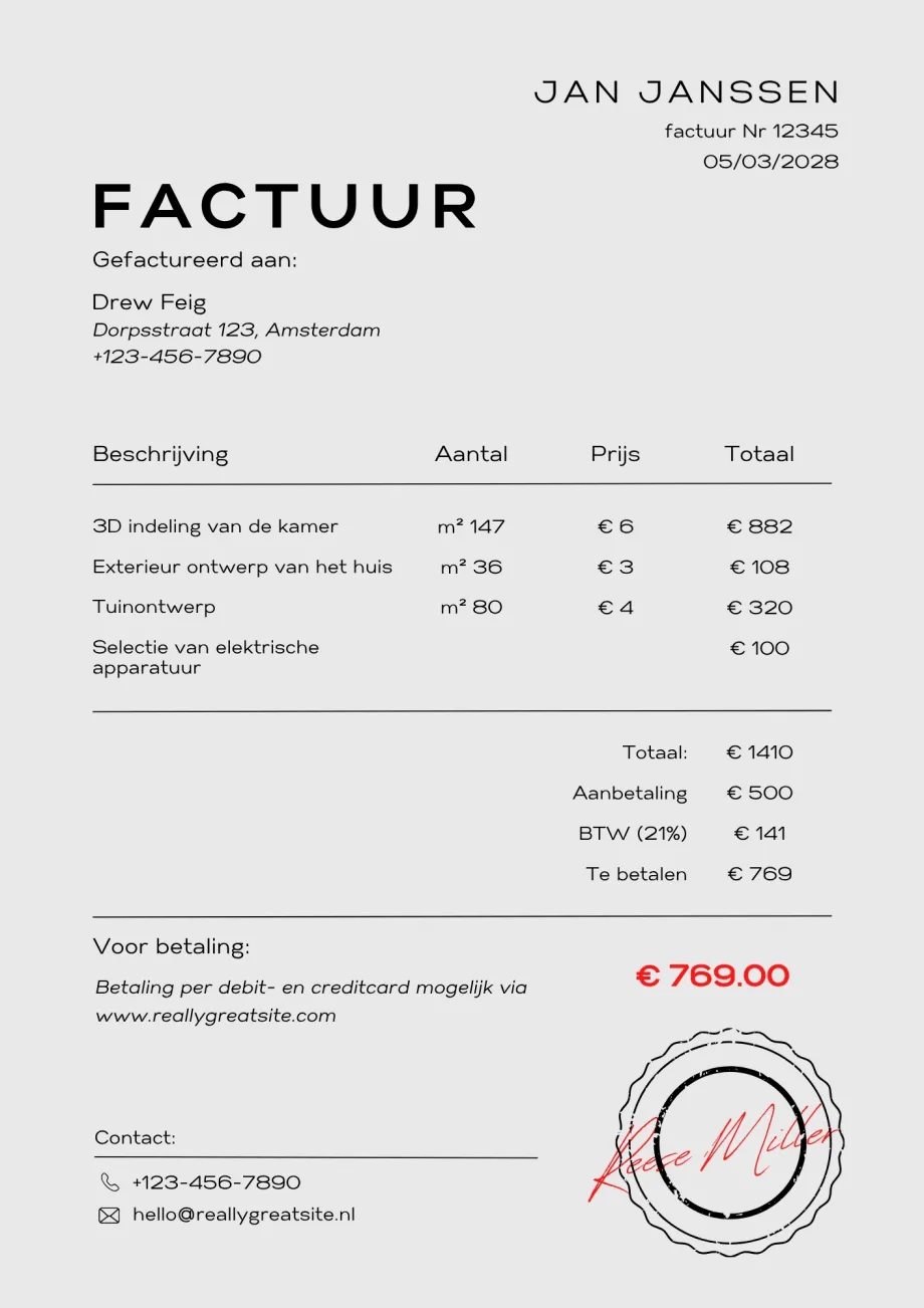 Factuur template