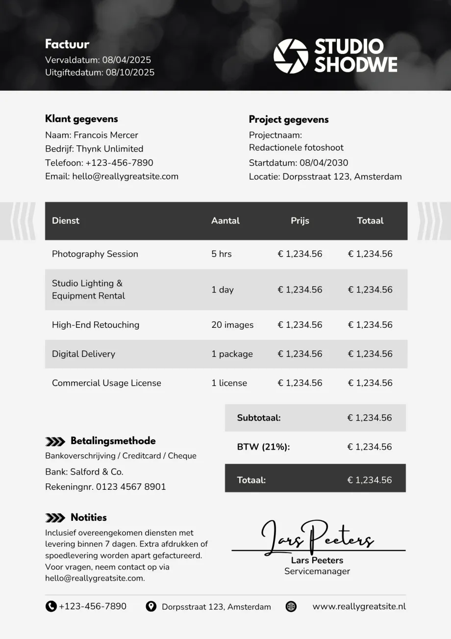 Factuur template