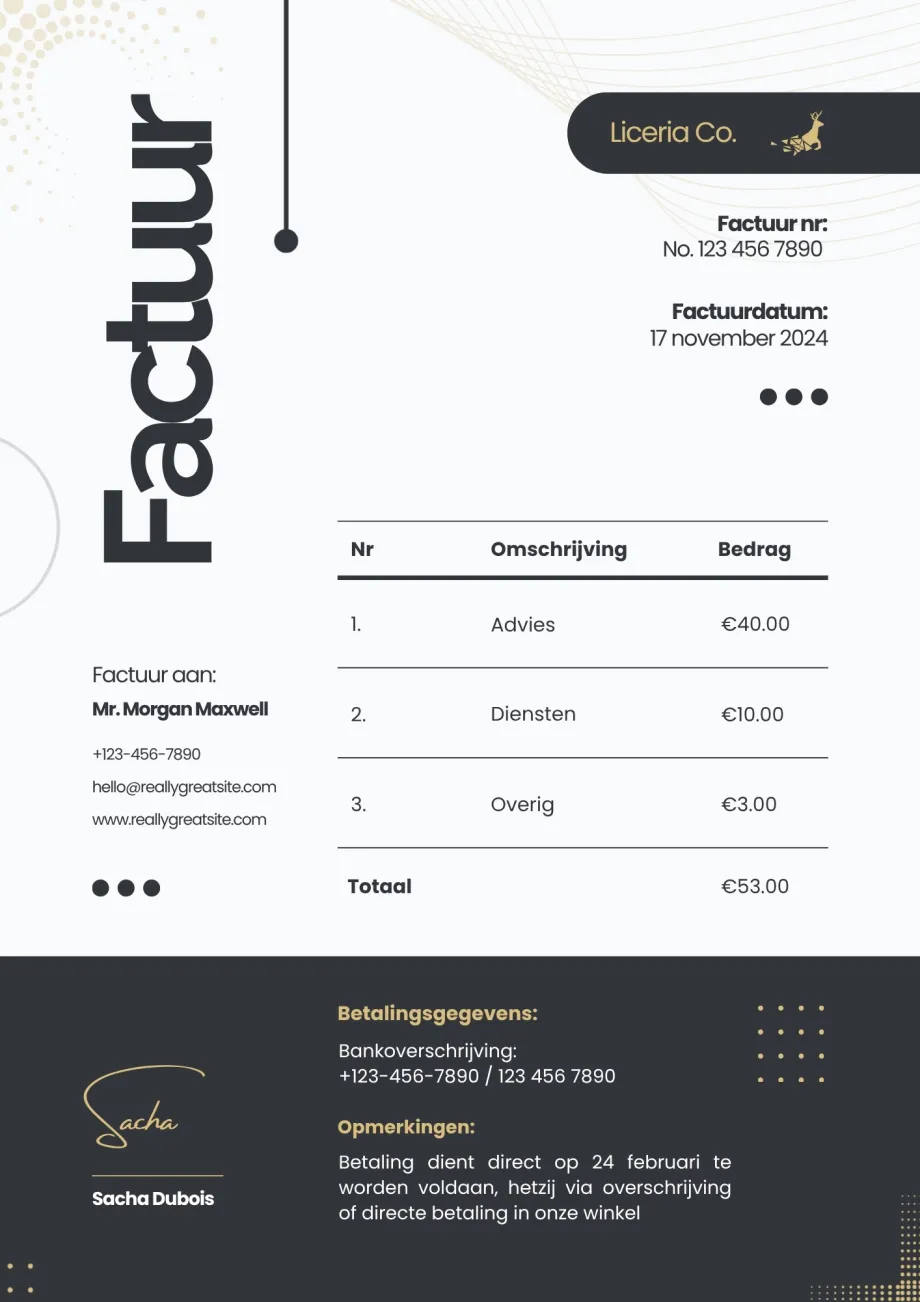 Factuur template